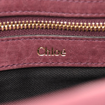 Chloe Nubuck Medium Sally Flap Bag Burgundy 9 of 14