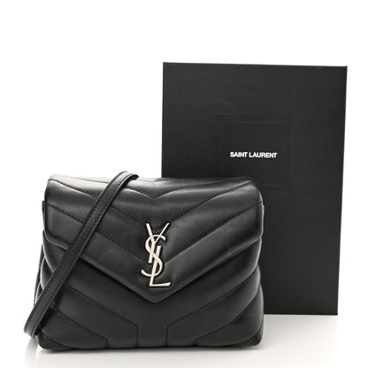 Saint Laurent Calfskin Y Quilted Monogram Toy Loulou Crossbody Bag Black 12 of 12