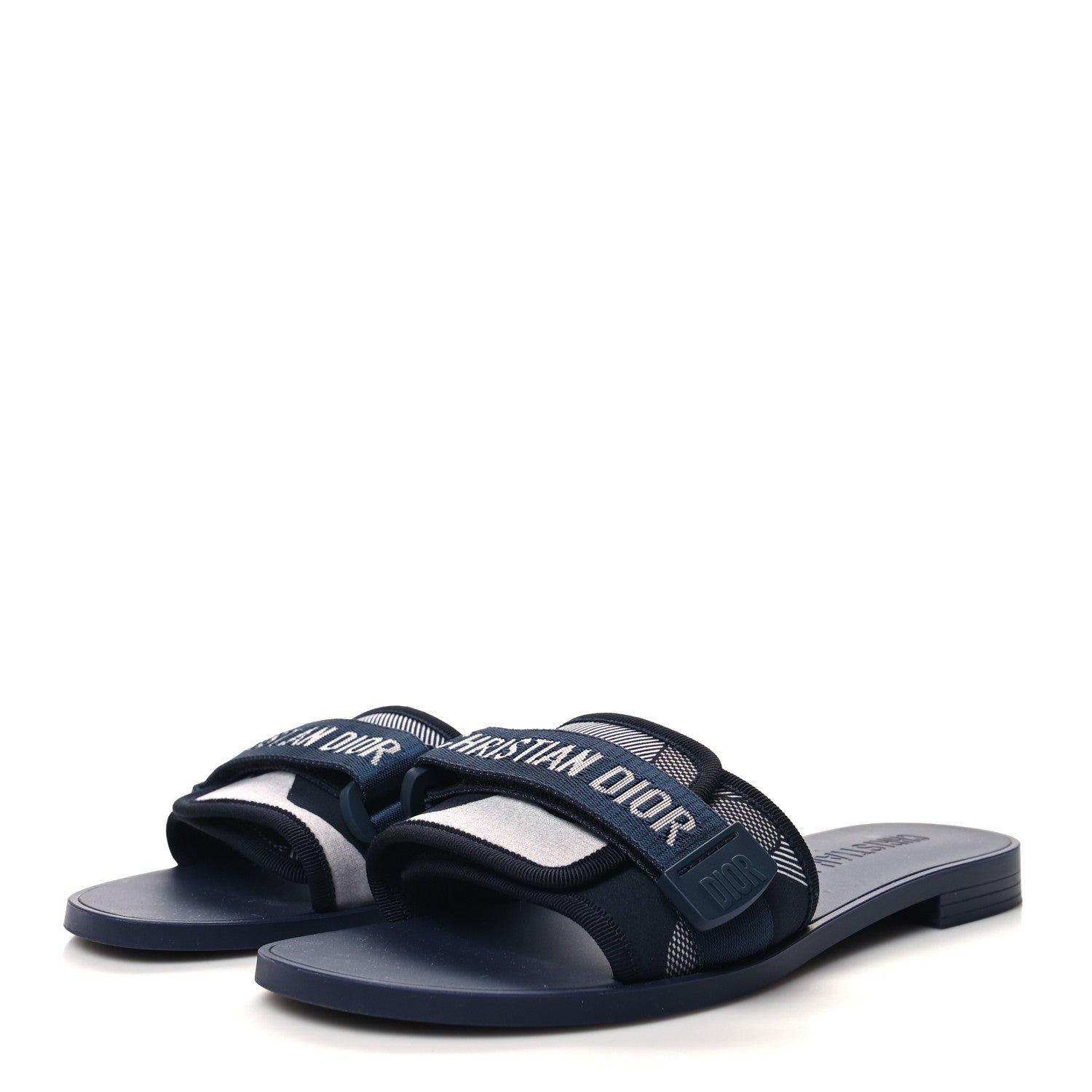 Christian Dior Technical Stretch Fabric Camouflage Dio(r)evolution Slide Sandals 39 Deep Blue 3 of 9