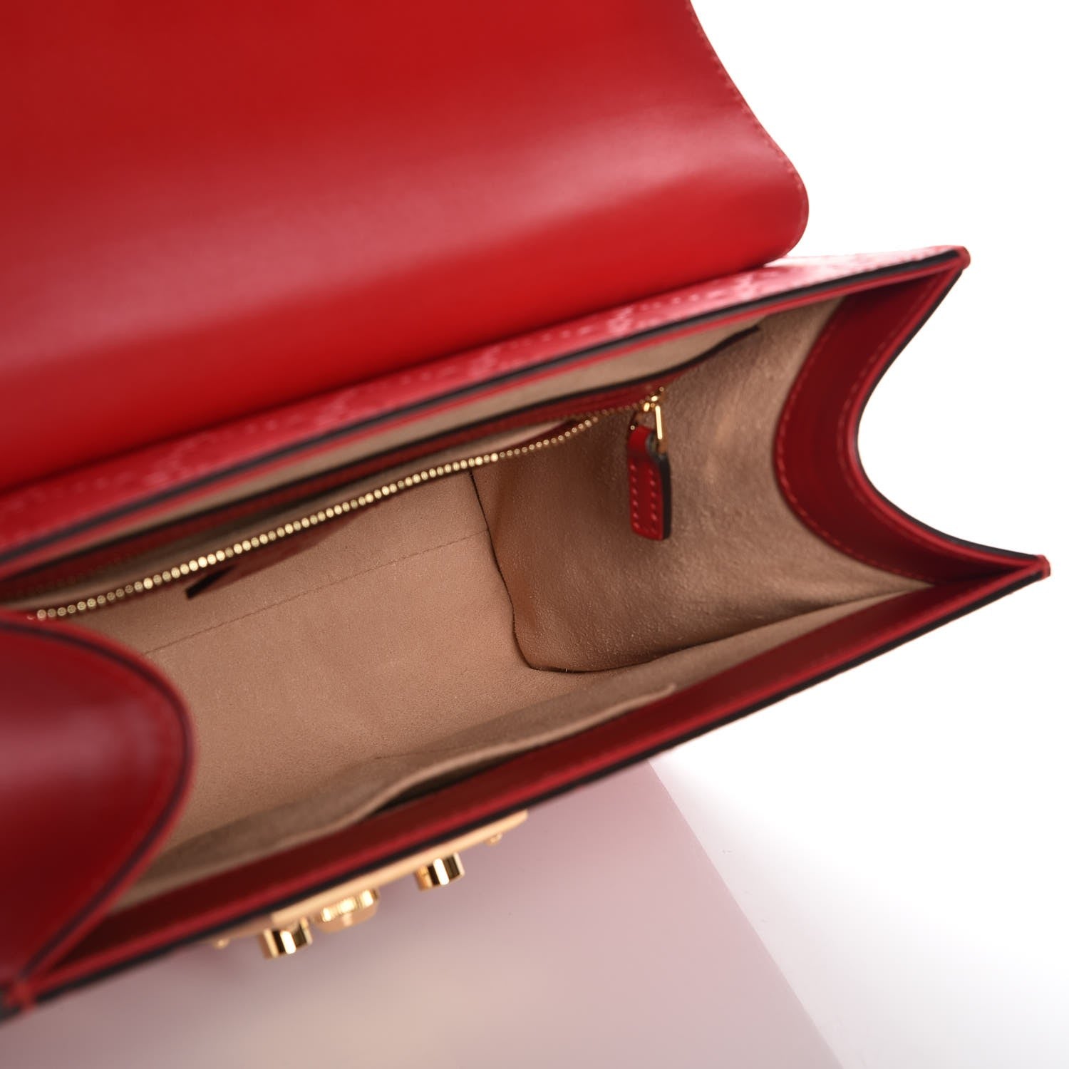 Gucci Guccissima Signature Small Padlock Top Handle Bag Hibiscus Red 6 of 8