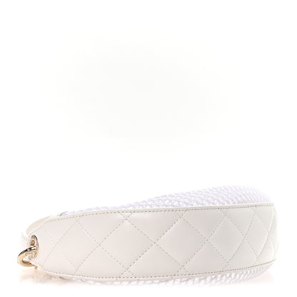 Chanel Mesh Shiny Lambskin Chain Hobo White 5 of 11