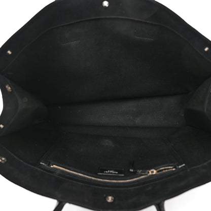 Saint Laurent Linen Calfskin Rive Gauche Tote Black 5 of 9