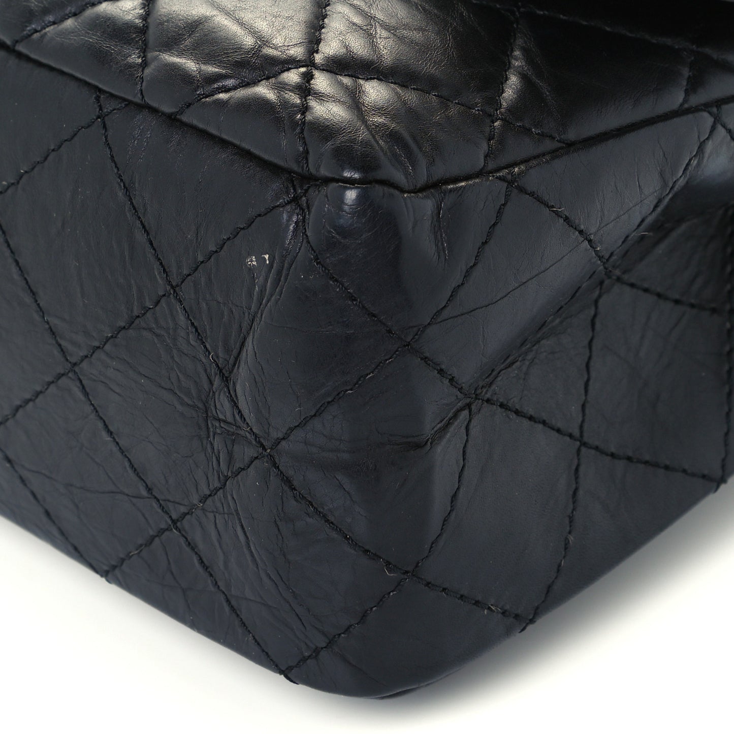 Aged Calfskin Quilted 2.55 Reissue 226 Flap Black