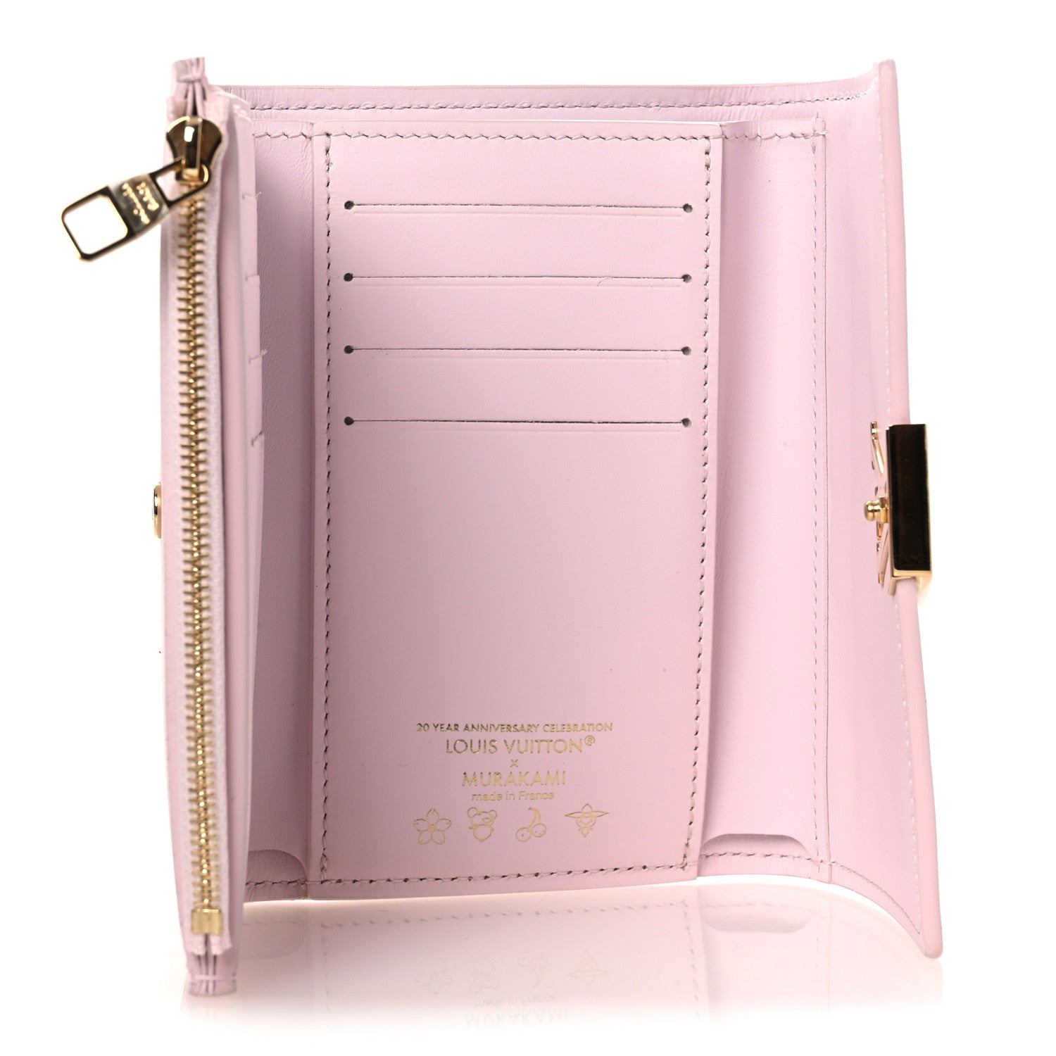 Louis Vuitton LV X TM Lambskin Embroidered Cherry Blossom Capucines Compact Wallet Pink 5 of 9