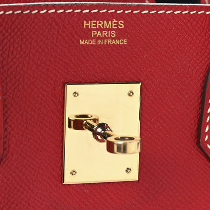 Hermes Epsom Candy Birkin 30 Rouge Casaque Bleu Thalassa 6 of 15