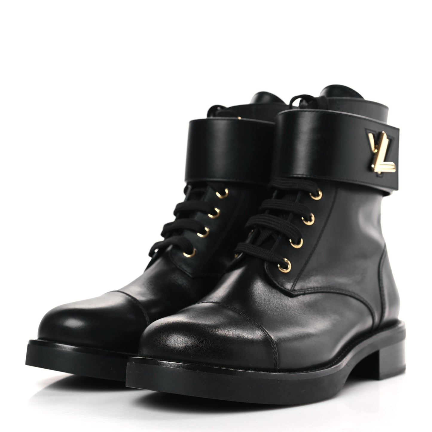 Calfskin Wonderland Flat Ranger Boots 39 Black