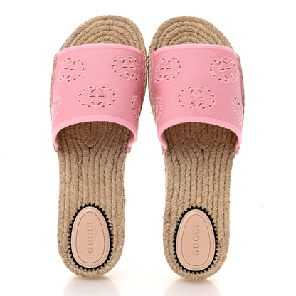 Gucci Canvas Interlocking G Damita Espadrille Sandals 42 Wild Rose 2 of 12