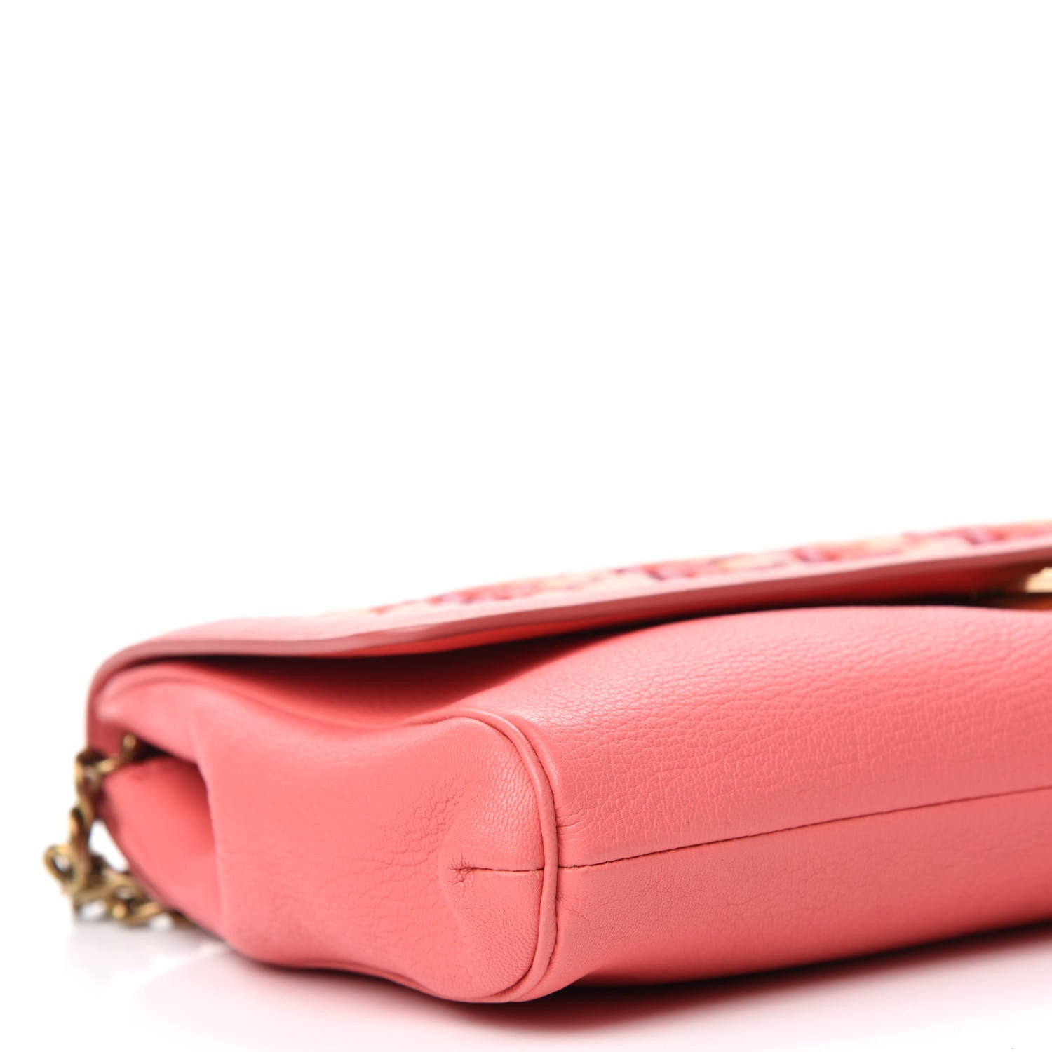 Jimmy Choo Calfskin Woven Clutch Pink 6 of 9