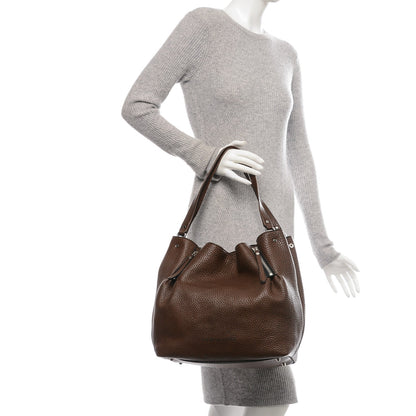 Burberry Grainy Calfskin House Check Medium Maidstone Dark Brown 2 of 6