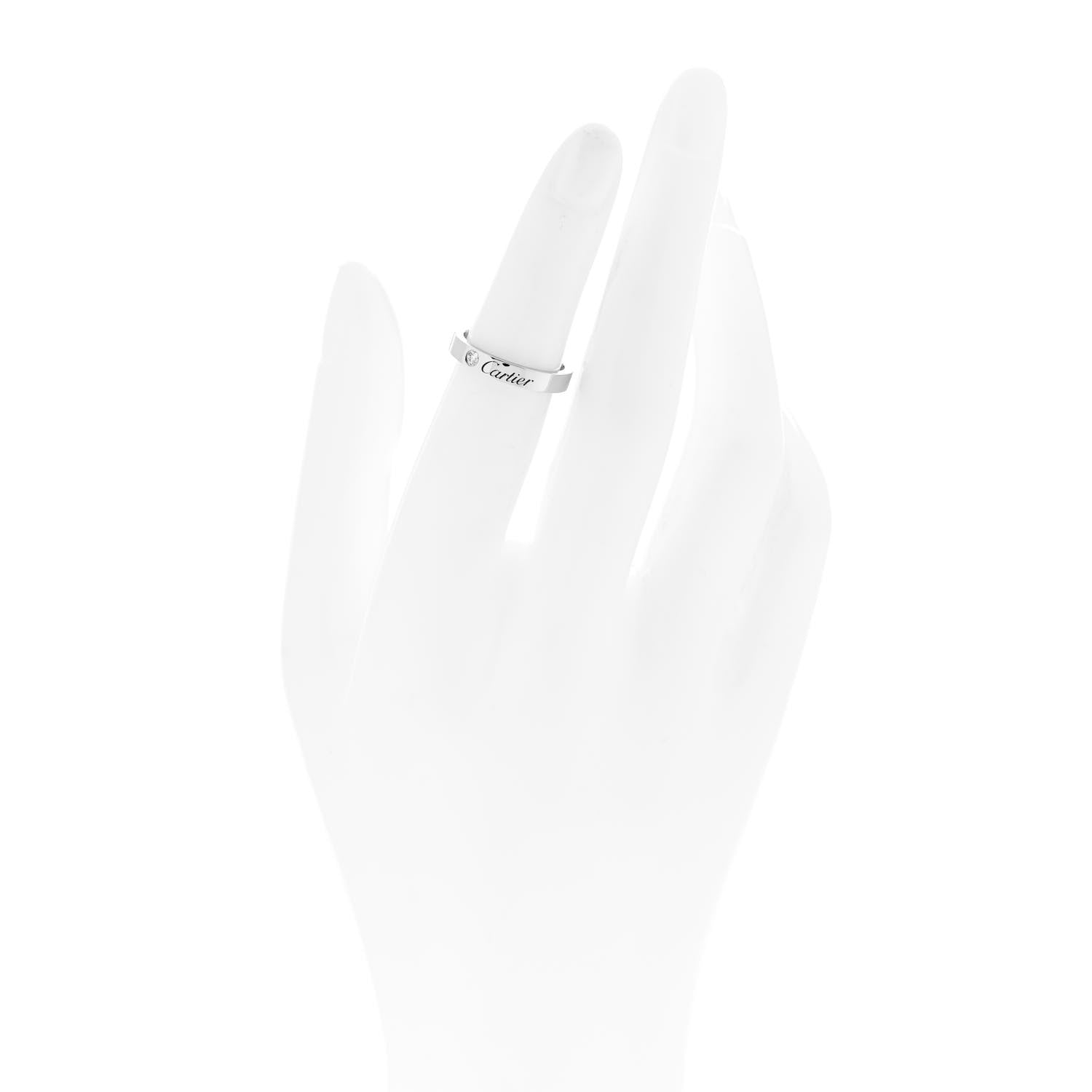 Cartier Platinum Diamond 3mm C De Cartier Wedding Band Ring 48 4.5 2 of 4