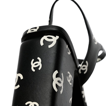 Chanel Printed Lambskin CC Sandals 39.5 Black White 10 of 11