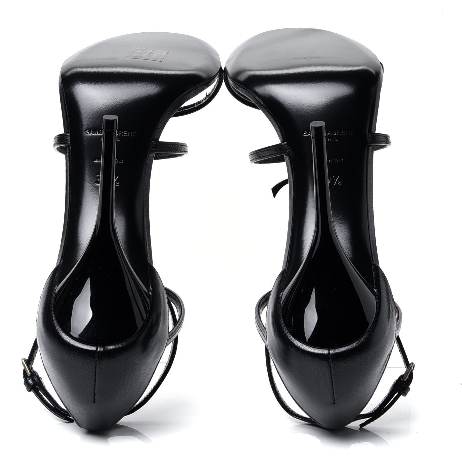 Saint Laurent Calfskin Cassandra 110 Sandals 39.5 Black Gold 7 of 10