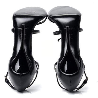 Saint Laurent Calfskin Cassandra 110 Sandals 39.5 Black Gold 7 of 10