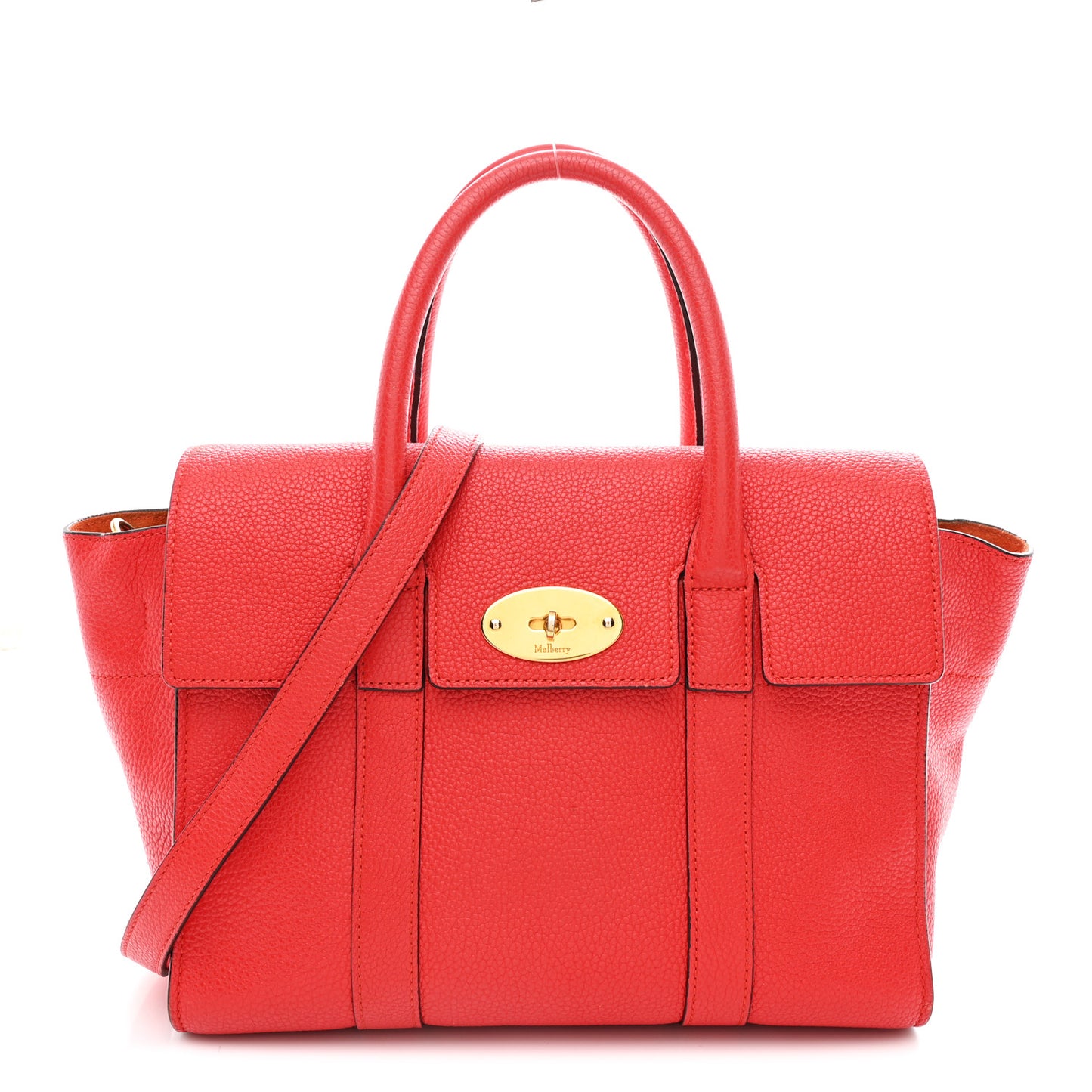 Classic Grain Small Bayswater Satchel Scarlet Red
