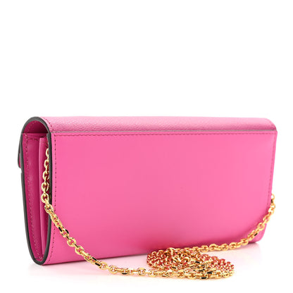 Fendi Vitello King Cruise FF Diamonds Continental Envelope Wallet On Chain Geranio Ciclamino Pilar 3 of 9
