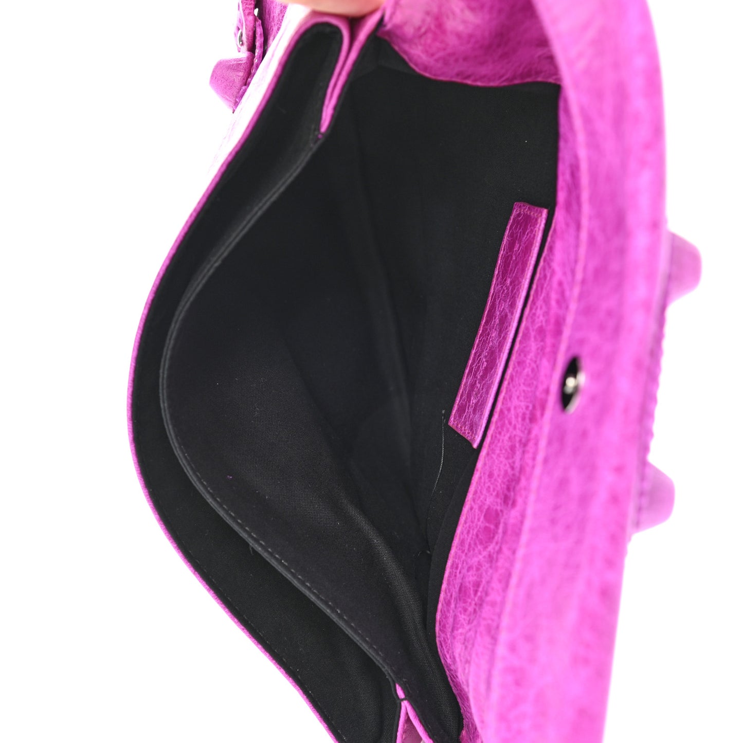 Agneau Giant Brogues Hardware Envelope Clutch Magenta