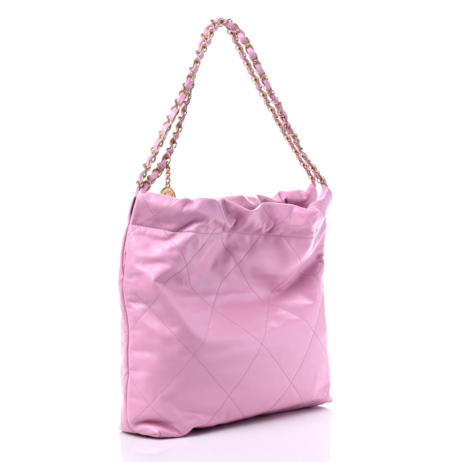 Chanel Shiny Calfskin Quilted Small Chanel 22 Pink 4 of 11