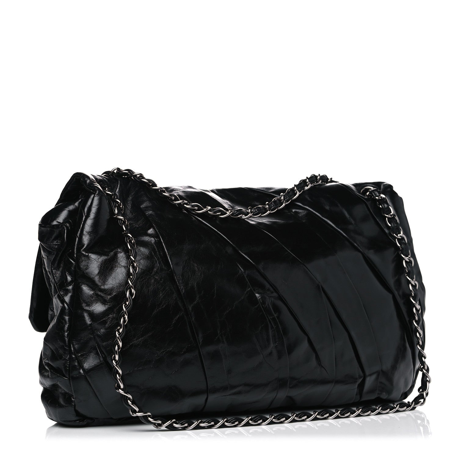 Chanel Glazed Calfskin Twisted Maxi Flap Black 2 of 4