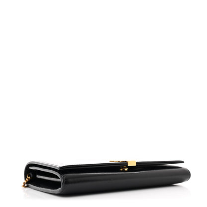 Saint Laurent Glossy Calfskin Monogram Chain Wallet Black 4 of 13