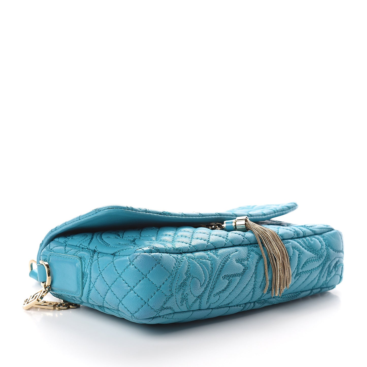 Nappa Barocco Quilted Vanitas Medea Shoulder Bag Blue