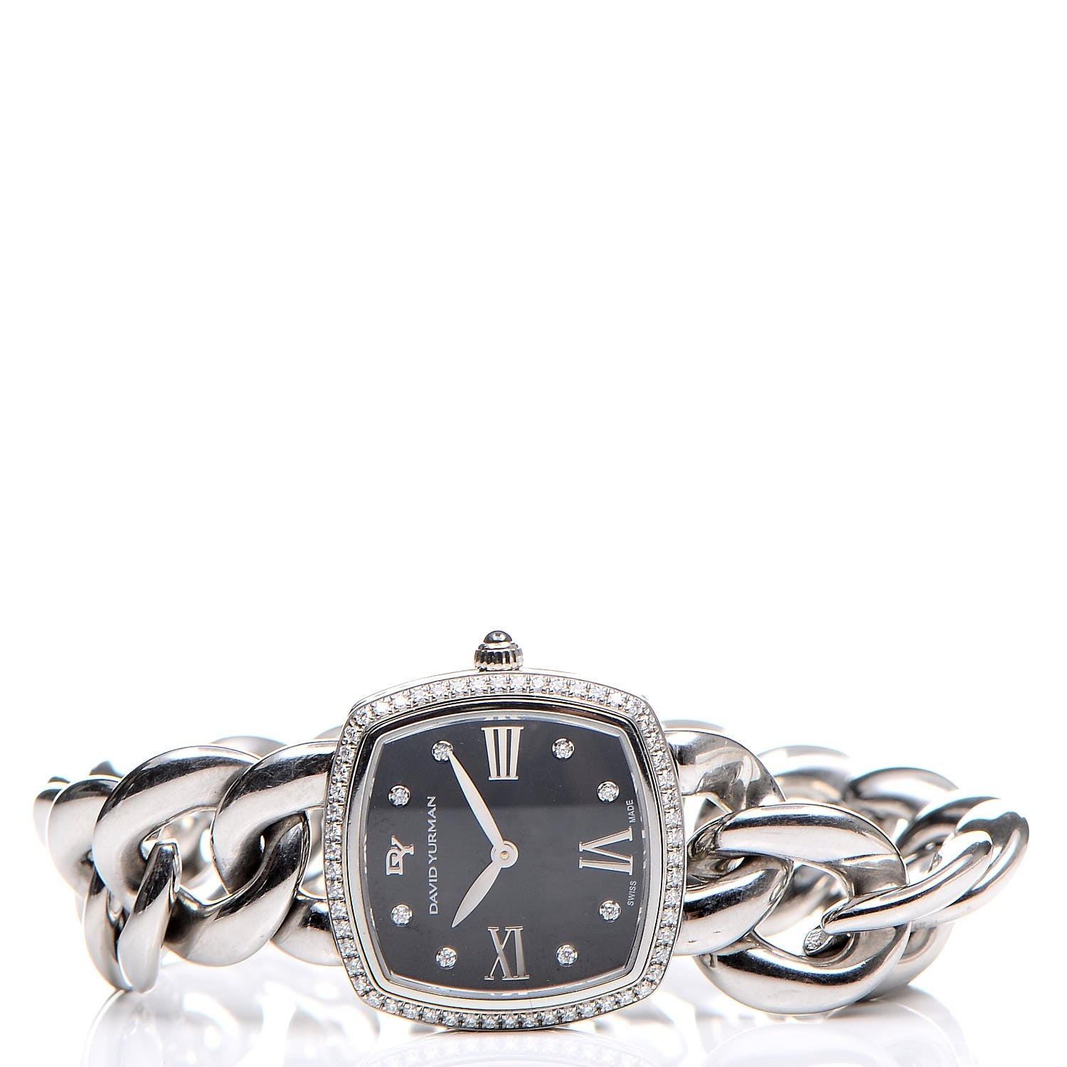 David Yurman Stainless Steel Diamond Bezel 27mm Albion Quartz Watch Black 3 of 6