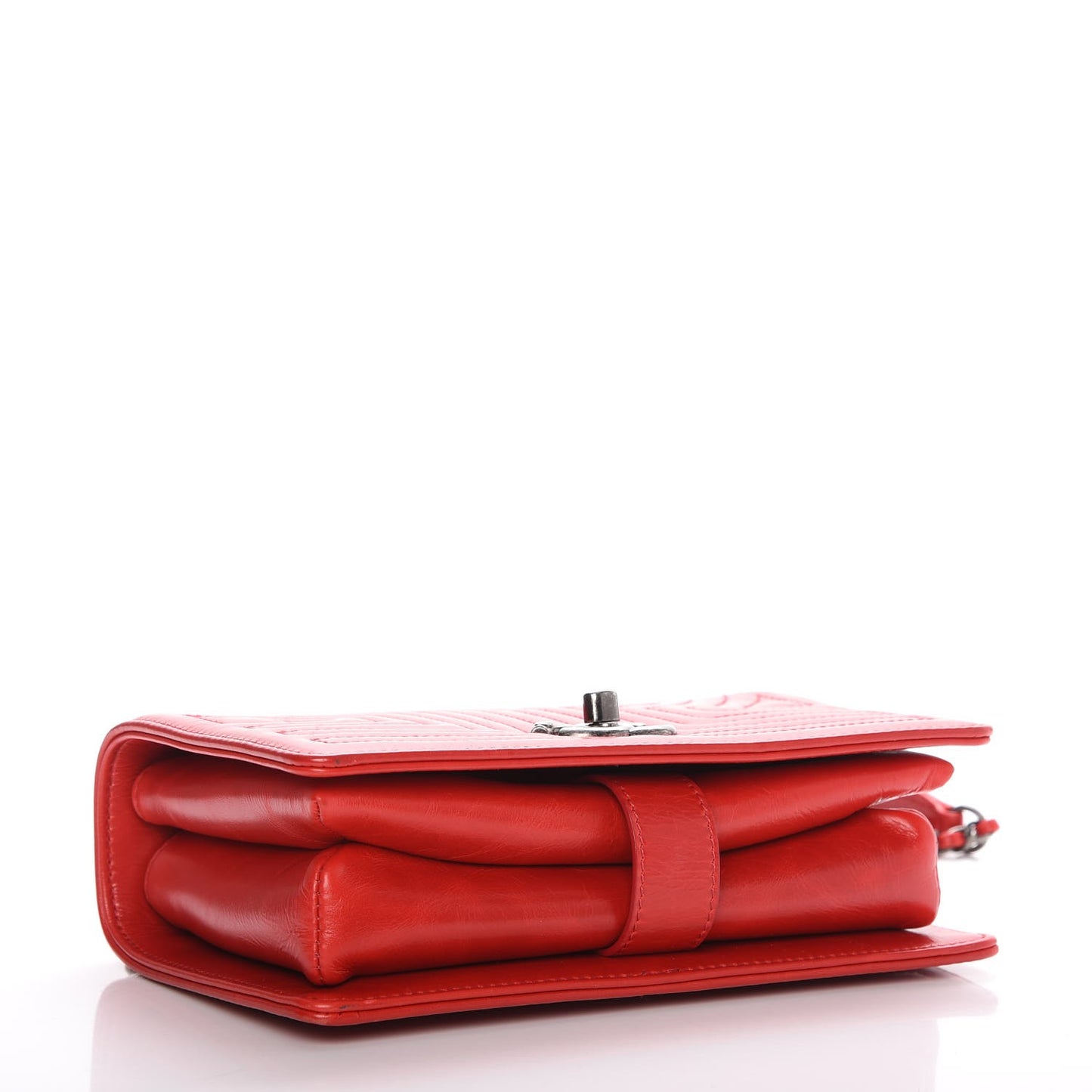 Calfskin Quilted Small Korean Garden Flap Red