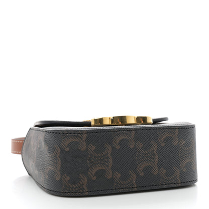 Celine Triomphe Canvas Calfskin Mini Triomphe Tan 4 of 13