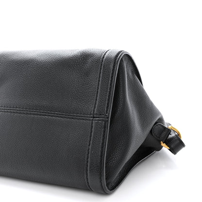 Alexander McQueen Pebbled Calfskin Small Skull Padlock Zip Around Tote Black 11 of 14