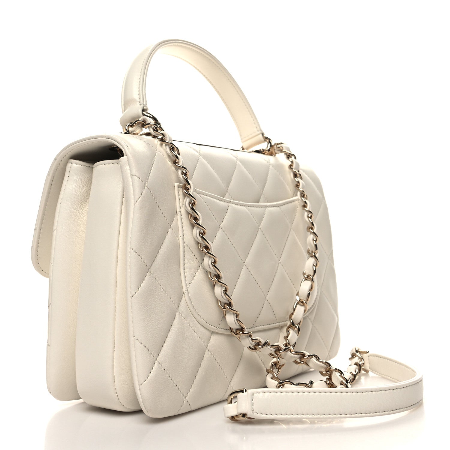 Chanel Lambskin Quilted Small Trendy CC Dual Handle Flap Bag White 3 of 11