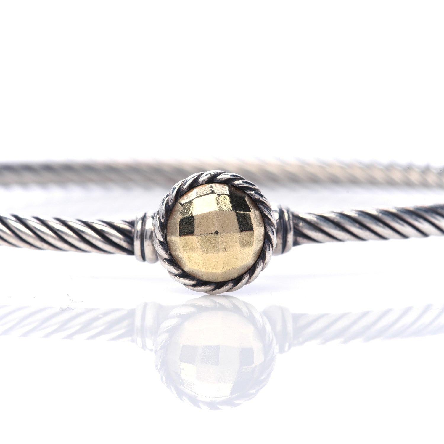 David Yurman Sterling Silver 18K Yellow Gold 3mm Chatelaine Bracelet 6 of 6