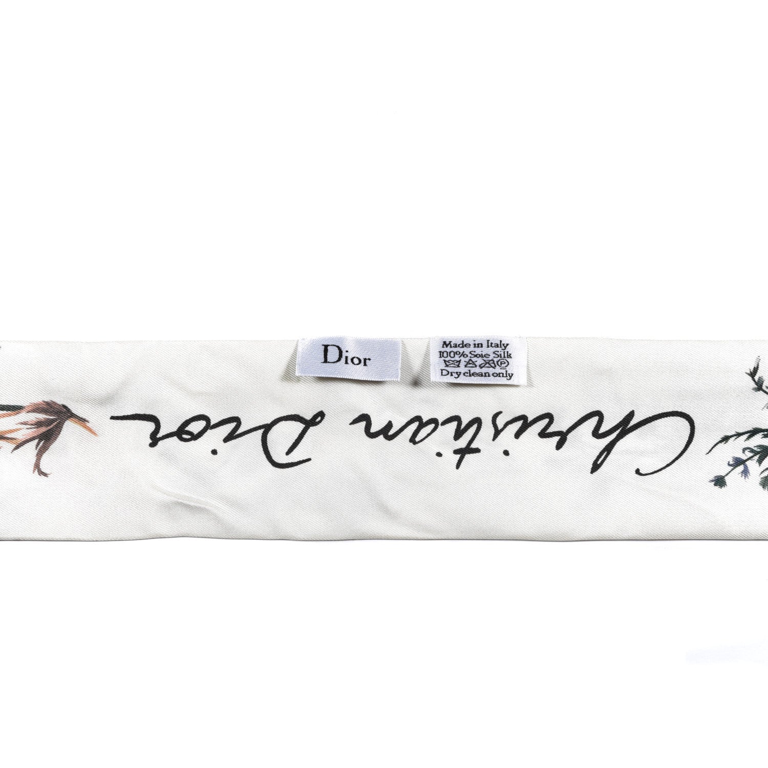 Christian Dior Silk Jardin Champetre Mitzah Scarf White 4 of 4