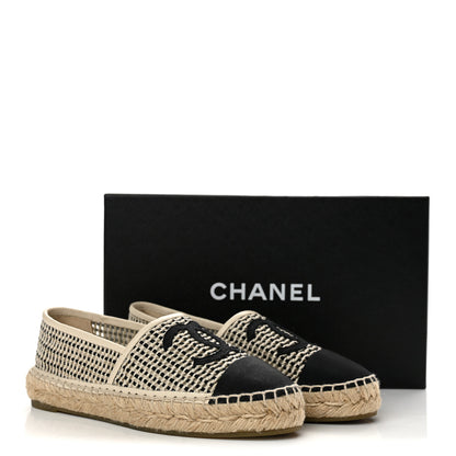 Chanel Mesh Grosgrain CC Espadrilles 36 Beige Black 12 of 12