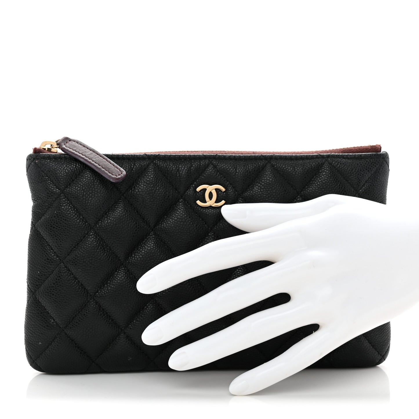 Caviar Quilted Cosmetic Case Black