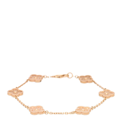 Van Cleef & Arpels 18K Rose Gold 6 Motifs Sweet Alhambra Bracelet 1 of 3