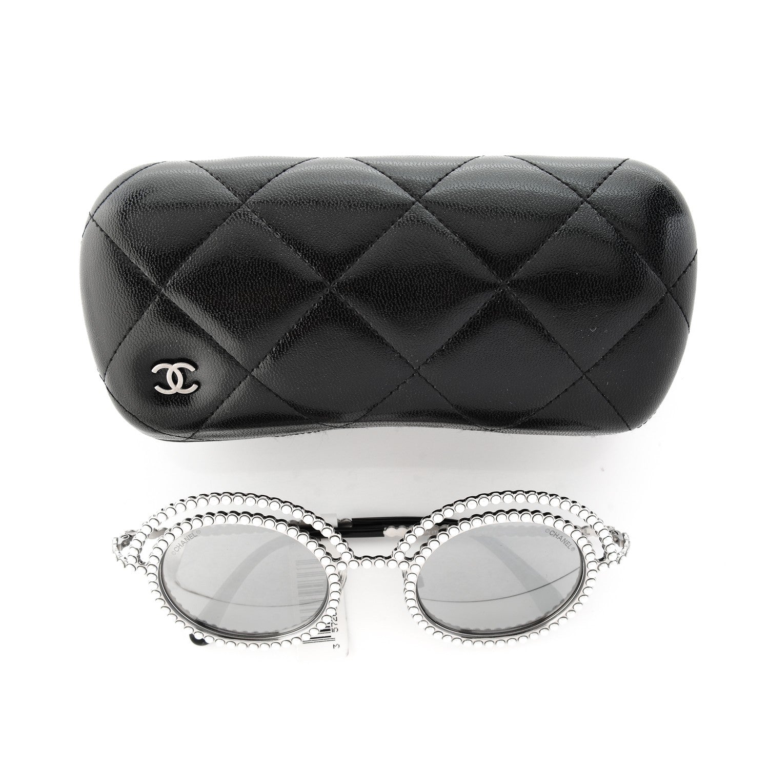 Chanel Pearl Round Sunglasses 71139 Silver 10 of 10