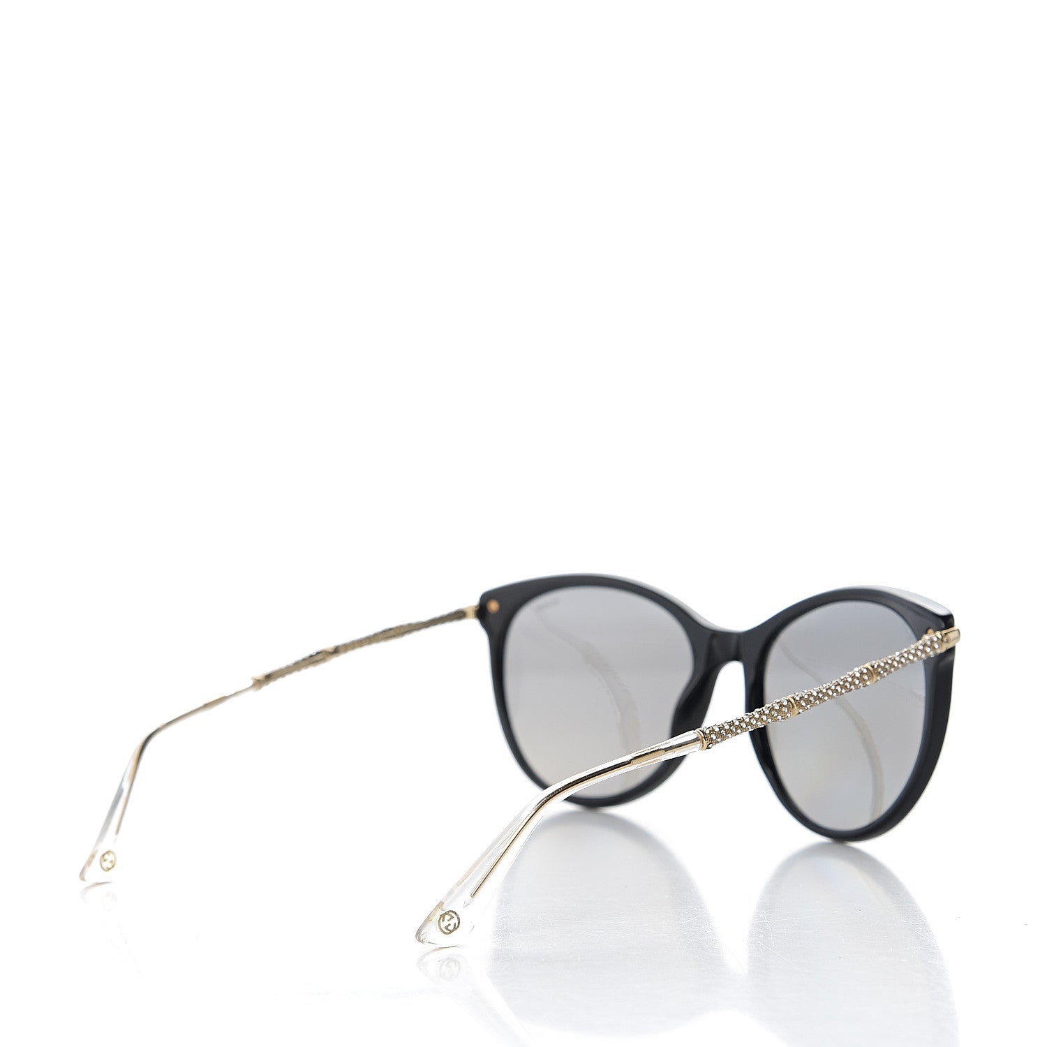 Gucci Crystal Bamboo Cat Eye Sunglasses GG3771 Black Gold 4 of 10
