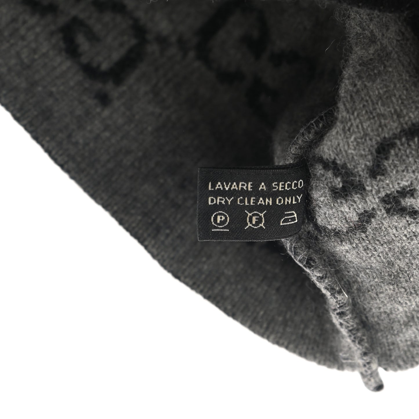 Cashmere GG Monogram Beanie Hat Black