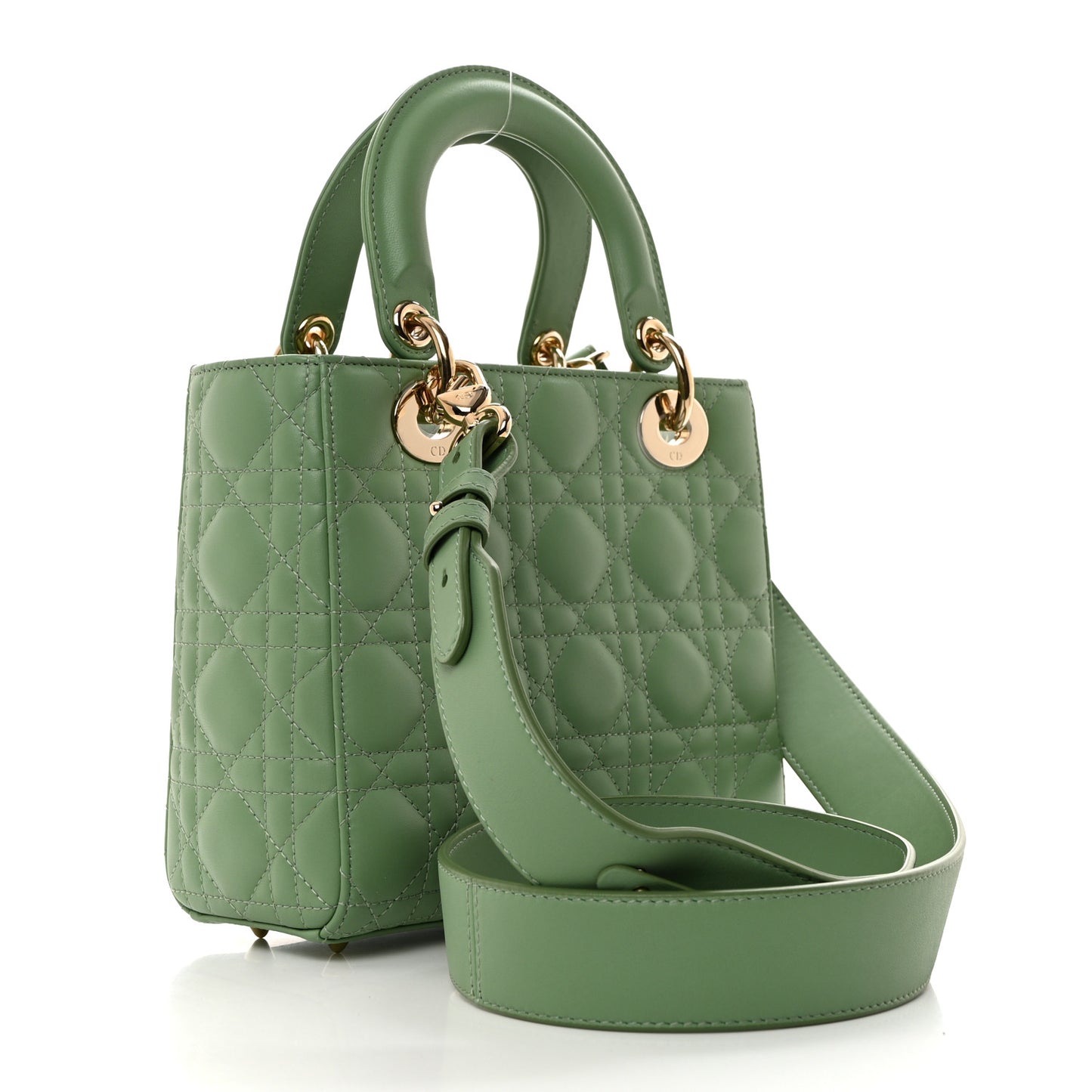 Lambskin Cannage Small My ABCDior Lady Dior Green