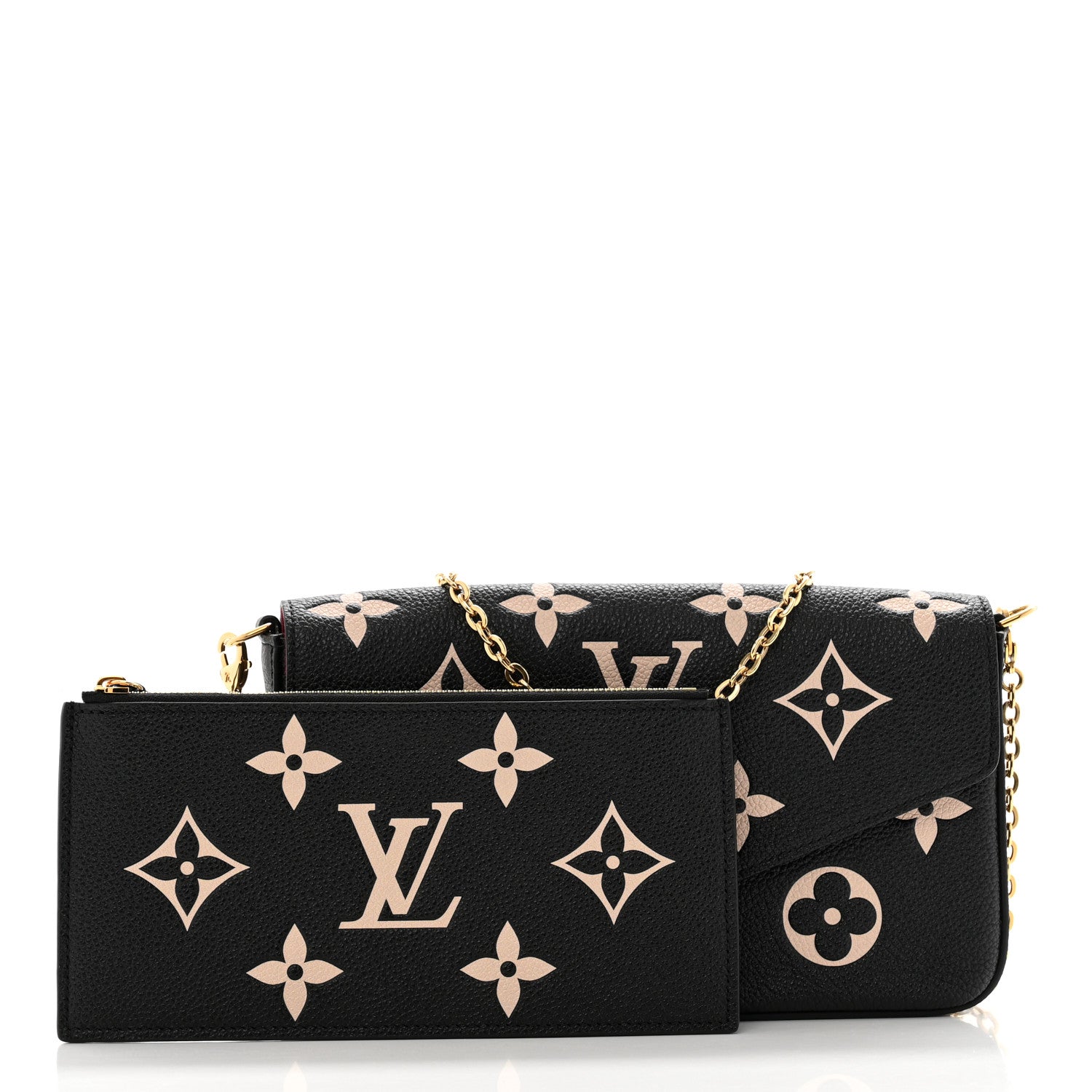 Louis Vuitton Empreinte Monogram Giant Felicie Pochette Black Beige 3 of 13