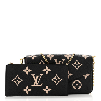 Louis Vuitton Empreinte Monogram Giant Felicie Pochette Black Beige 3 of 13