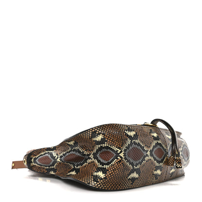 Chloe Snakeskin Embossed Calfskin Medium Marcie Satchel Brown Multicolor 4 of 10