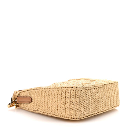 Prada Yarn Raffia Effect Crochet Mini Re-Edition 2000 Shoulder Bag Naturale 4 of 10