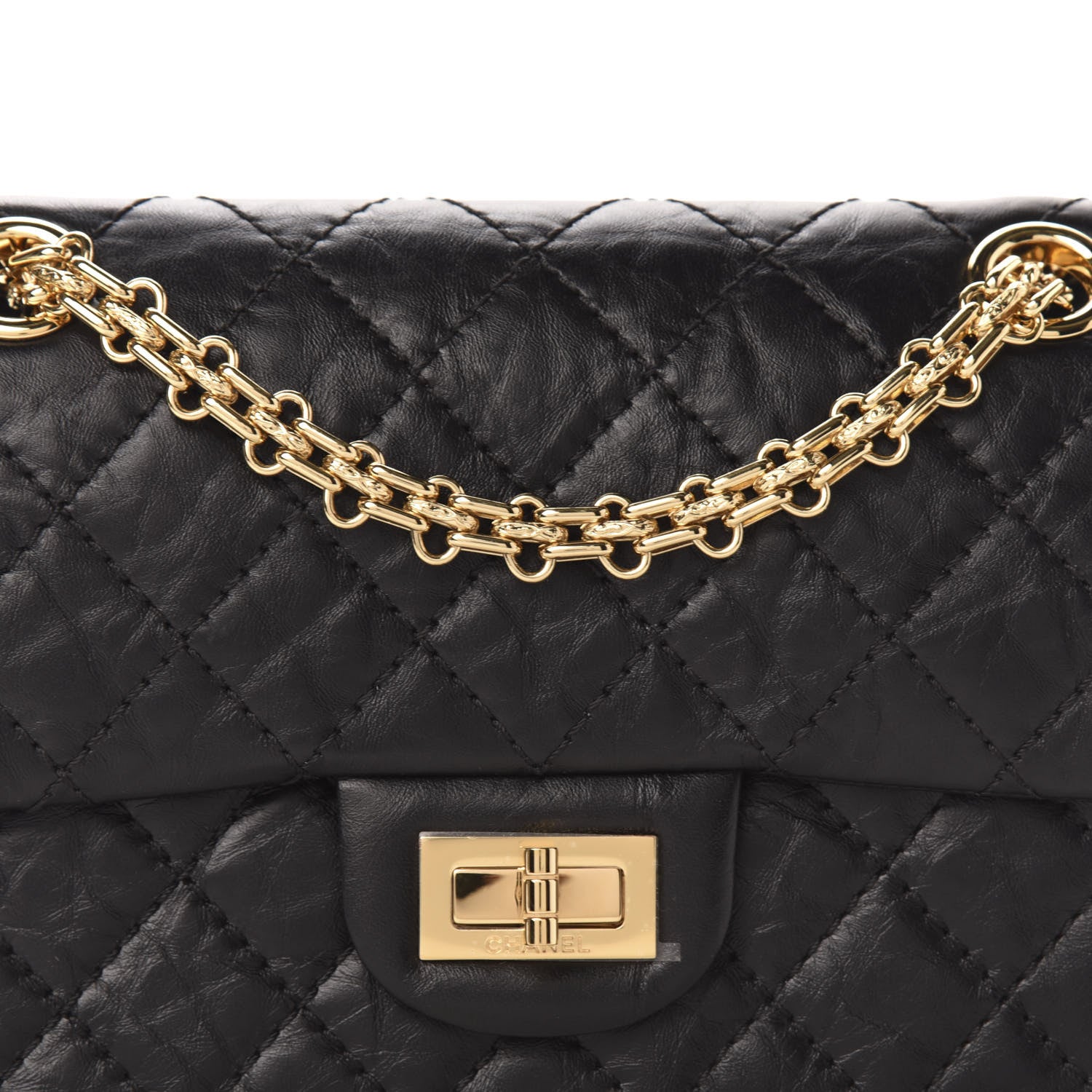 Chanel Aged Calfskin Quilted 2.55 Reissue Mini Flap Black 10 of 11