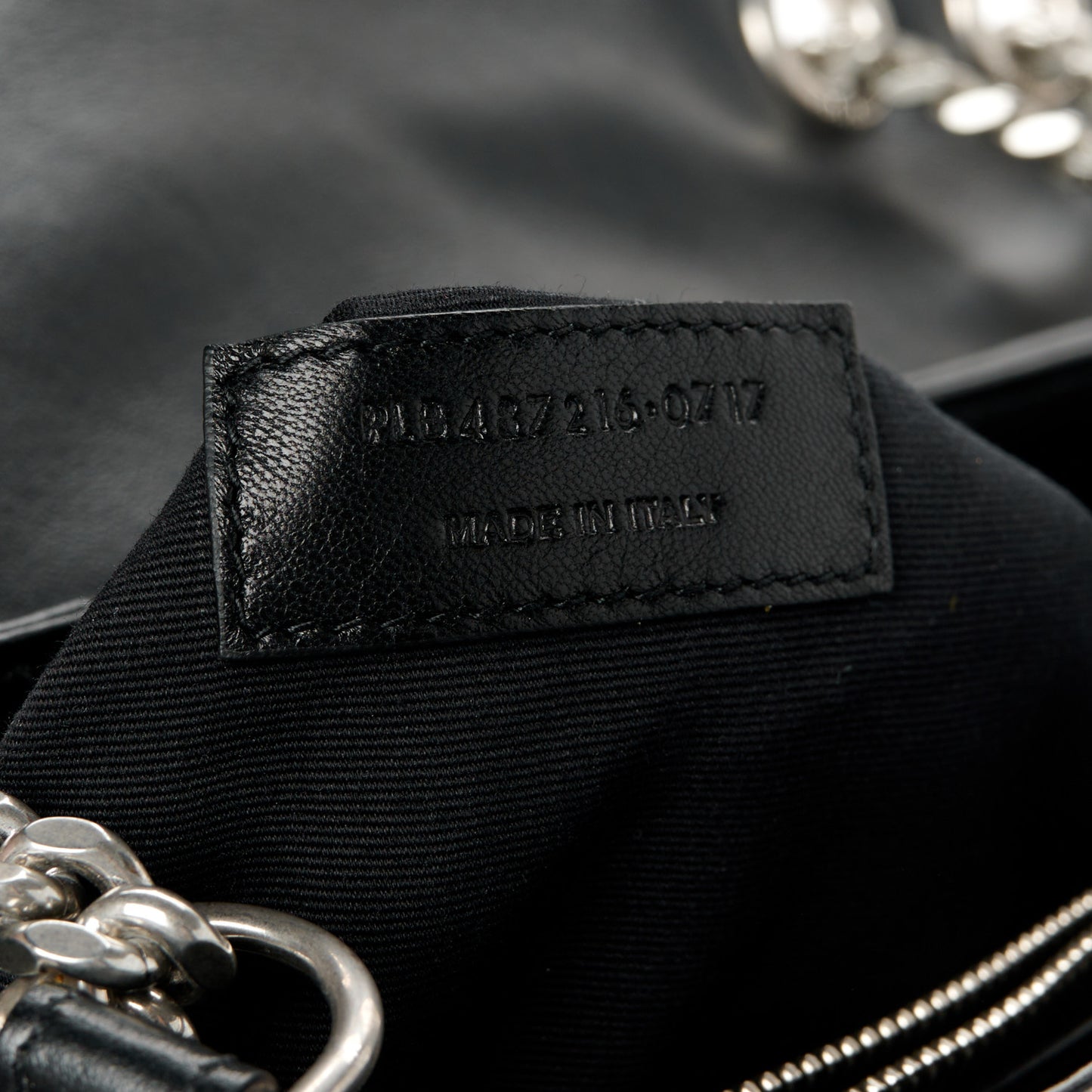 Calfskin Y Quilted Monogram Medium Loulou Chain Satchel Black