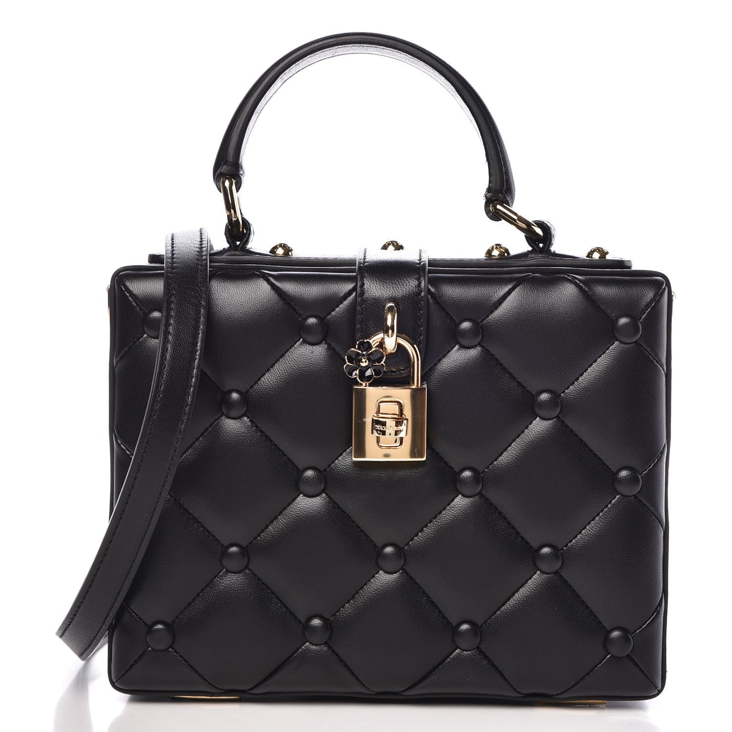 Dolce & Gabbana Lambskin Quilted Box Bag Black 1 of 7