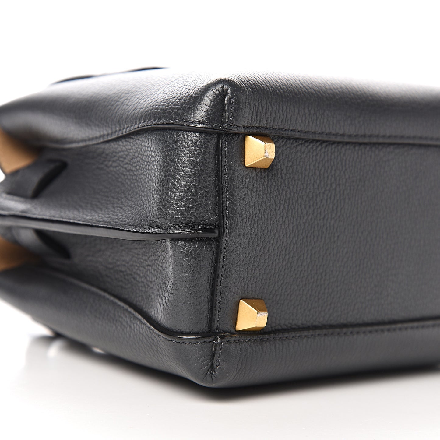 Grained Calfskin Mini Milla Tote Phantom Grey