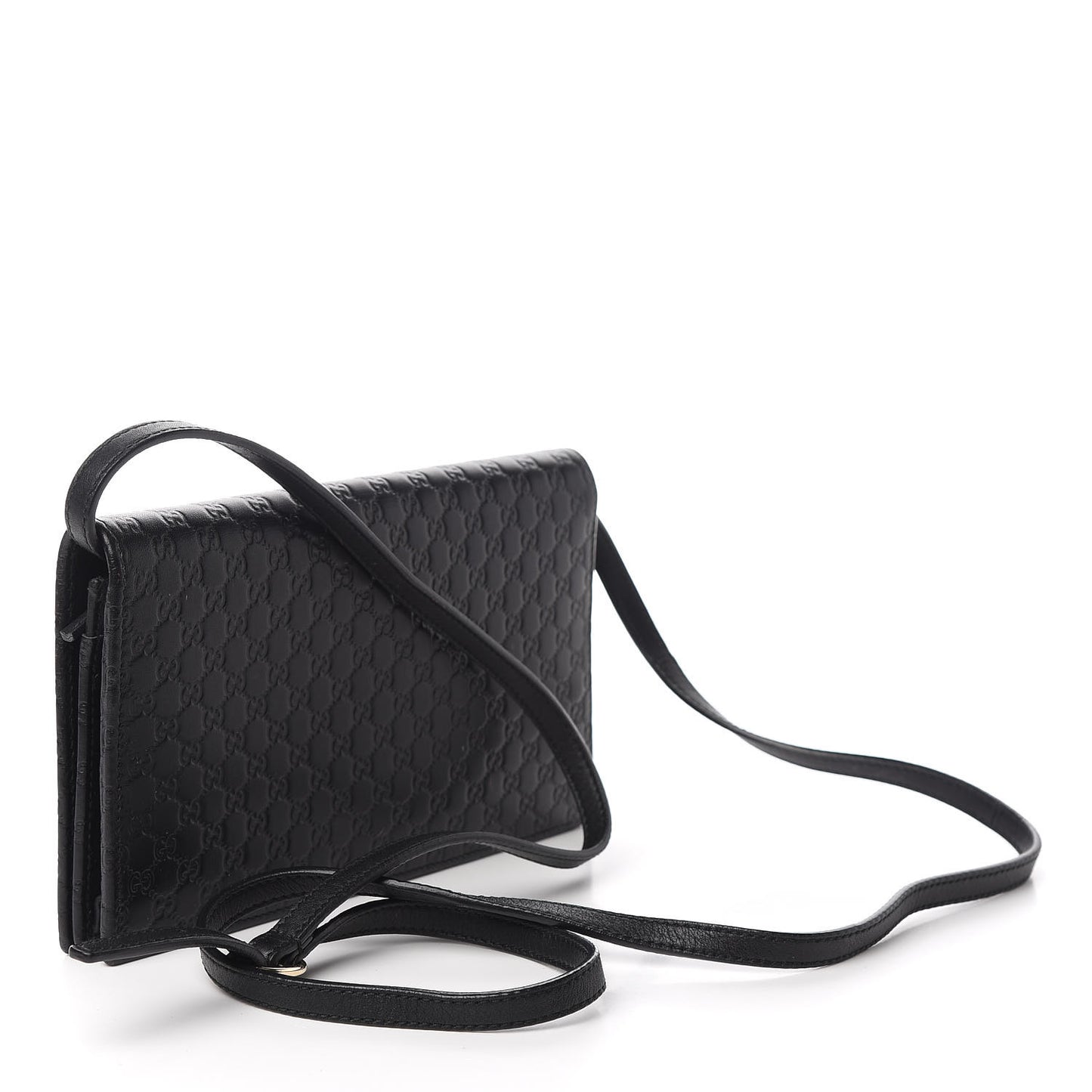 Microguccissima Crossbody Wallet Black