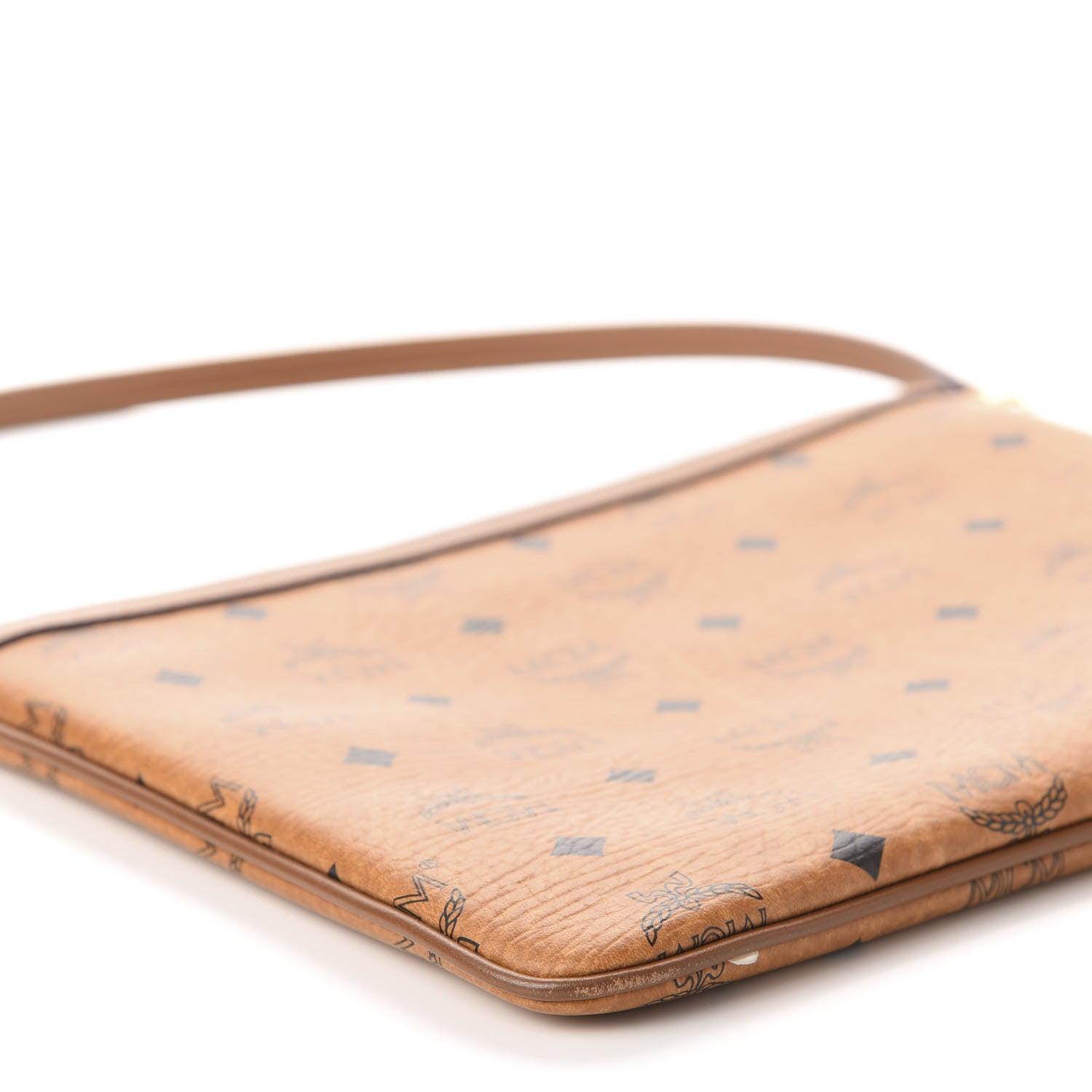 MCM Visetos Medium Stark Wristlet Pouch Cognac 6 of 10