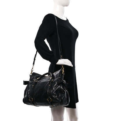 Miu Miu Vitello Lux Bow Tote Black 2 of 8