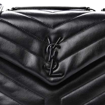 Saint Laurent Calfskin Y Quilted Monogram Small Loulou Chain Satchel Black 9 of 15